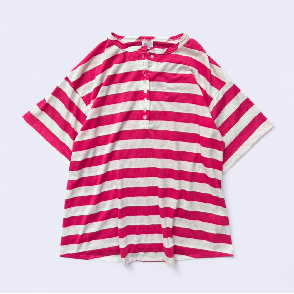 Vintage Land’n Sea Pink & White Striped Shirt Made in USA